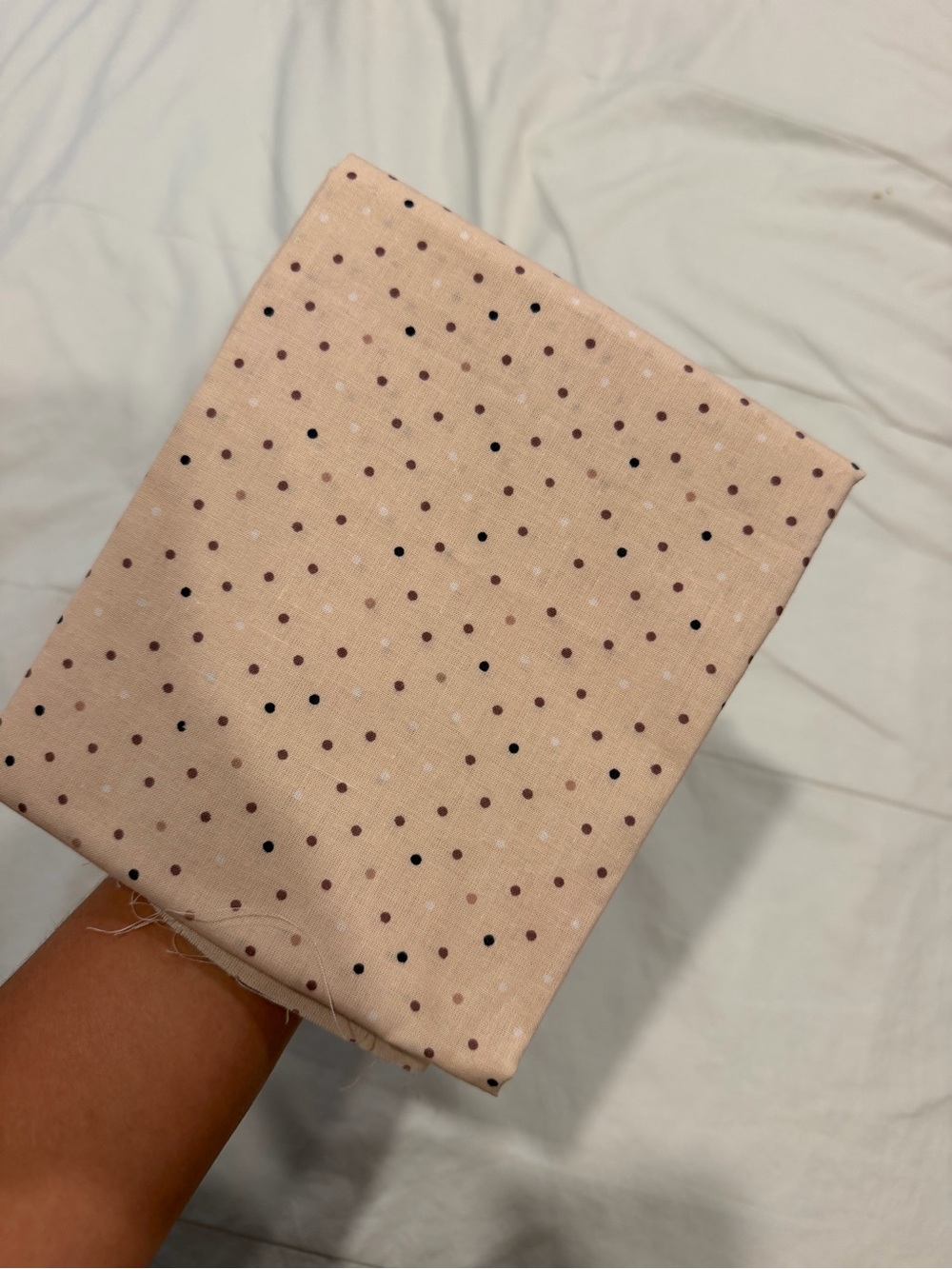 Peach Polka Dot Fabric